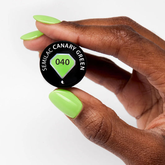 040 Canary Green - Semilac Soak Off Gel / Hybrid Nail Polish - "Tropical Drinks" Collection - SEMILAC USA