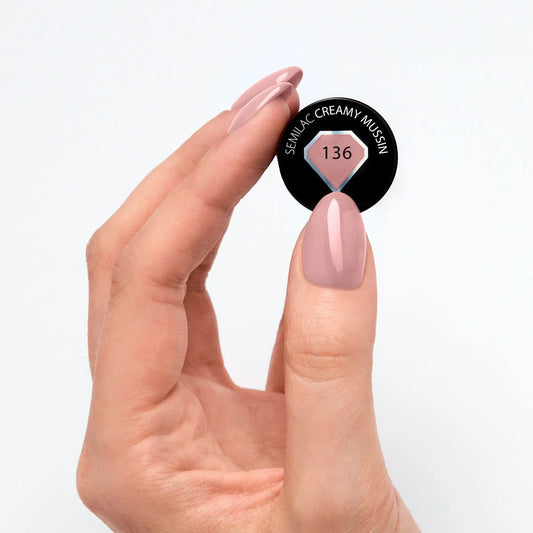 136 Creamy Muffin - Semilac Soak Off Gel / Hybrid Nail Polish
