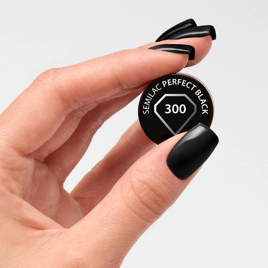 300 Perfect Black - Semilac Soak Off Gel / Hybrid Nail Polish