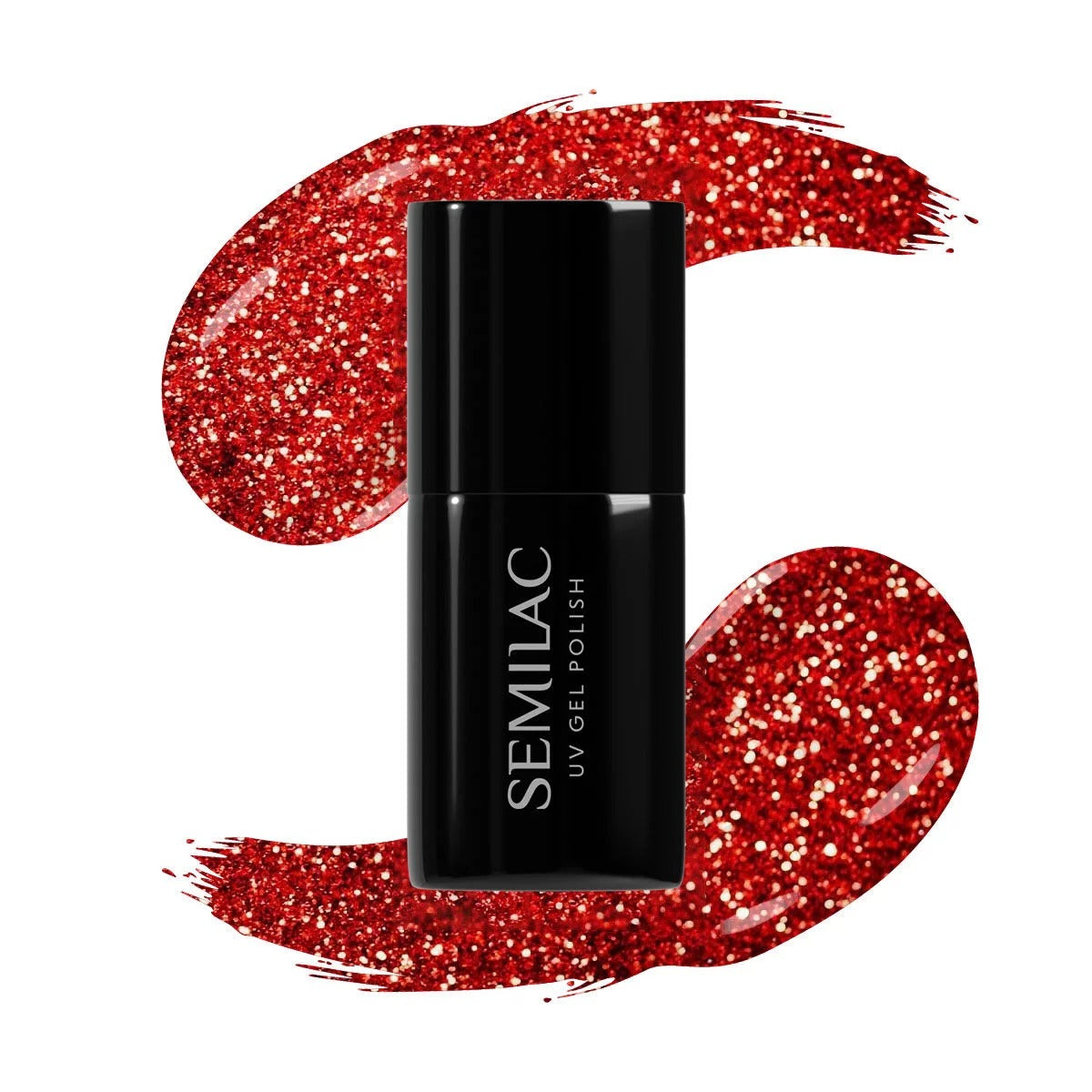 318 Burgundy Red Glitter - Semilac Soak Off Gel / Hybrid Nail Polish - SEMILAC USA