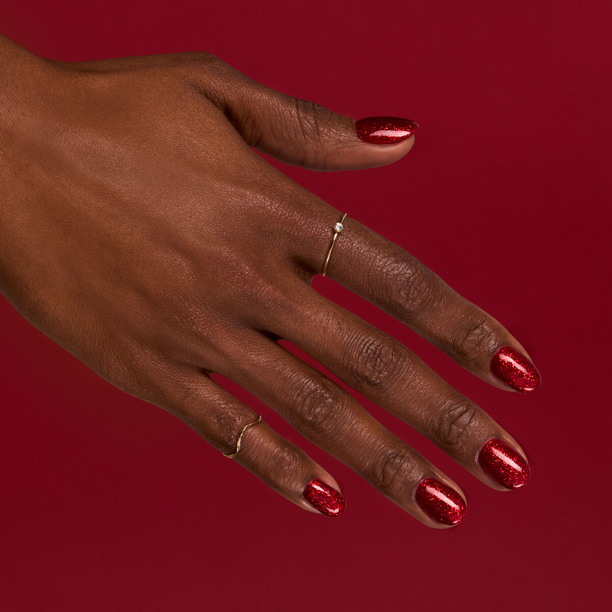 318 Burgundy Red Glitter - Semilac Soak Off Gel / Hybrid Nail Polish