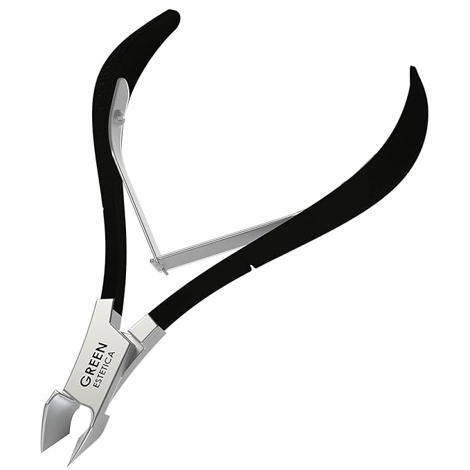 Cuticle Nipper Stainless Steel 1/4 Jaw GE Trimmer - Black