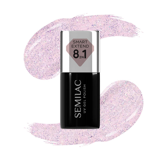 806 Glitter Delicate Pink Extend 8in1 - Semilac Soak Off Gel / Hybrid Nail Polish