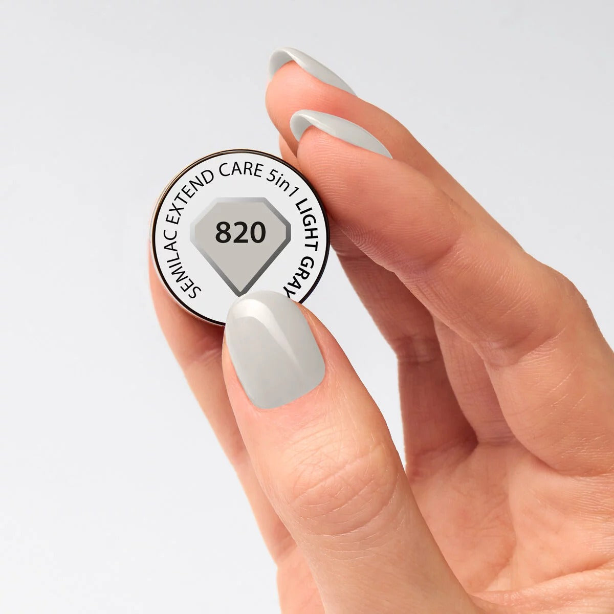 820 Light Grey Extend CARE 5in1 BASE - Semilac Soak Off Gel / Hybrid Nail Polish