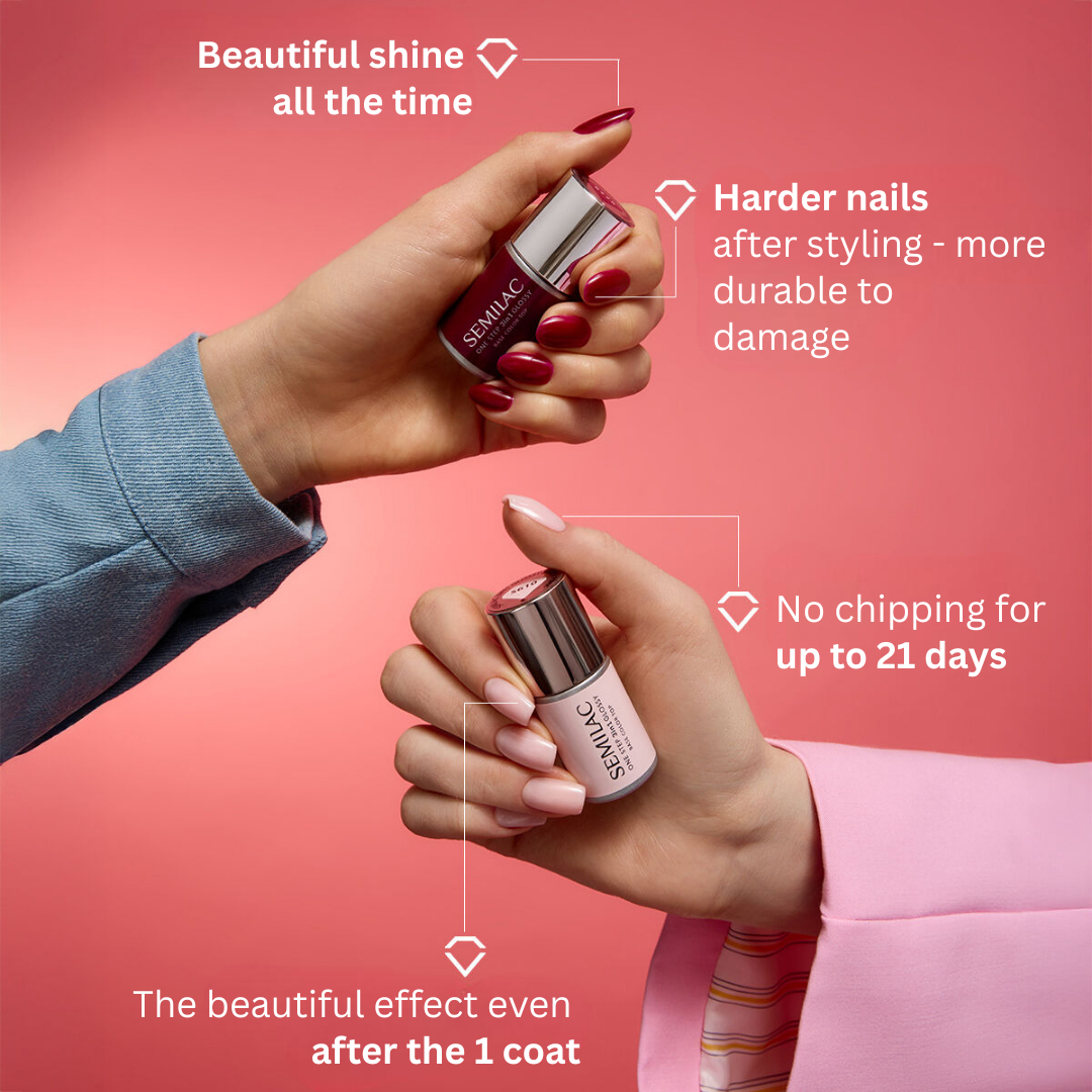 S610 Barely Pink - Semilac STEP ONE Hybrid 3IN1 Gel / Hybrid Nail Polish