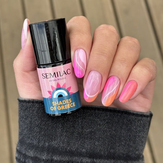 A708 Sunset Glow - Semilac Soak Off Gel / Hybrid Nail Polish