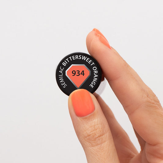 934 Bittersweet Orange - Semilac Soak Off Gel / Hybrid Nail Polish