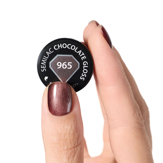 965 Chocolate Gloss - Semilac Soak Off Gel / Hybrid Nail Polish