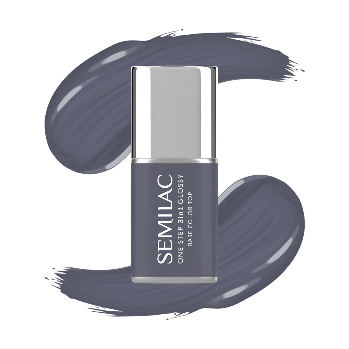 S185 Stone Grey - Semilac STEP ONE Hybrid 3IN1 Gel / Hybrid Nail Polish