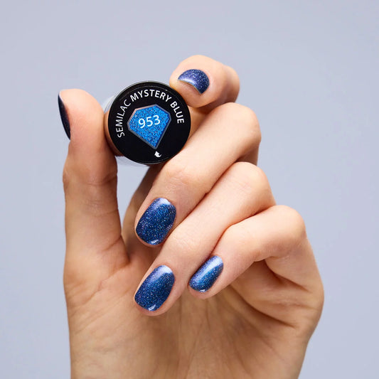953 Mystery Blue - Semilac Soak Off Gel / Hybrid Nail Polish