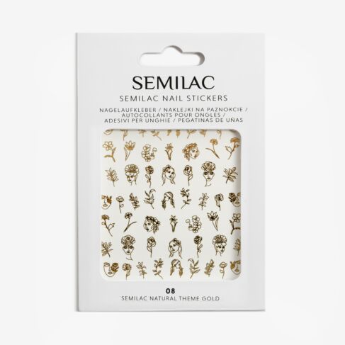 08 NATURAL THEME GOLD Semilac Nail Stickers - SemilacUSA