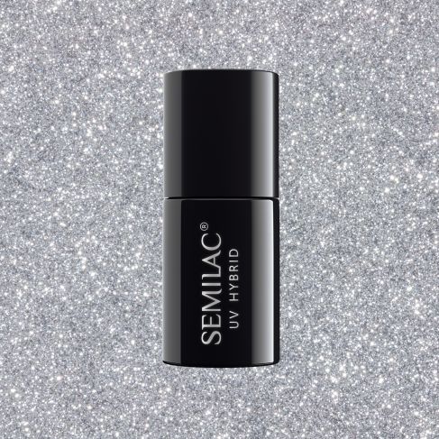 093 Silver Dust - Semilac Soak Off Gel / Hybrid Nail Polish - "Black & White" Collection - SemilacUSA