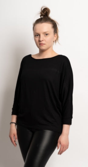 Oversized Black Blouse With SEMILAC Logo SIZE: L - SemilacUSA