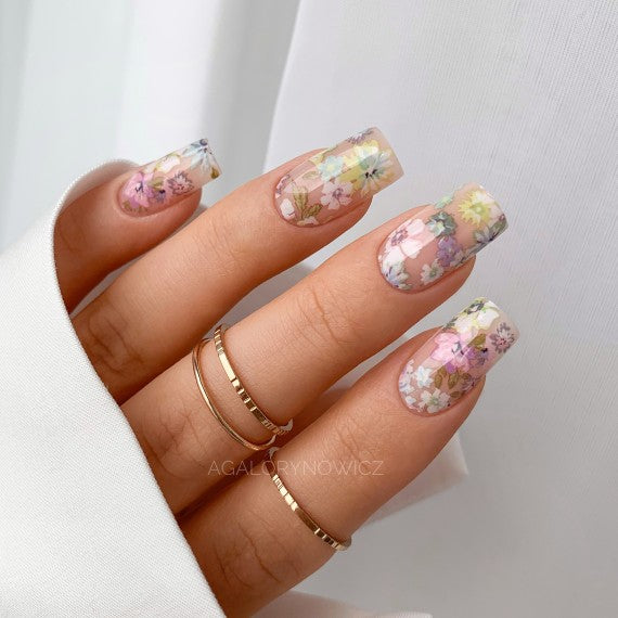 30 BLOOMING FLOWERS Semilac Nail Transfer Foil - SemilacUSA