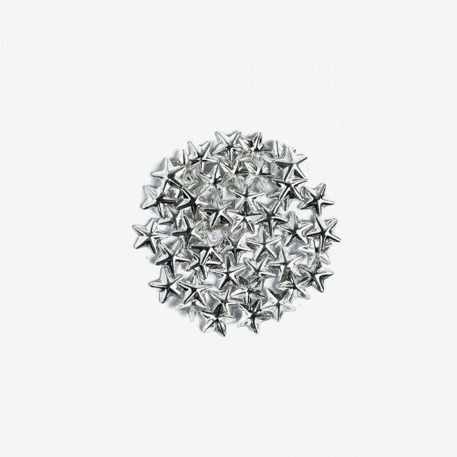 761 BIG SILVER STARS Semilac Nail Art Decorations 50 pcs - SemilacUSA
