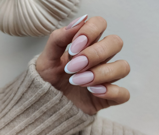 Classic french manicure with a modern twist