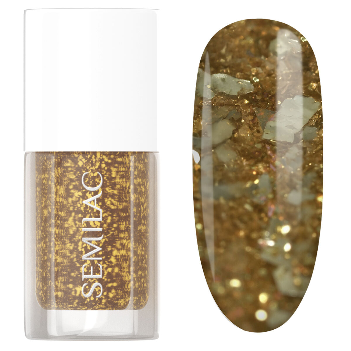 042 Flakes of Gold - Semilac Regular Nail Polish