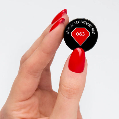 063 Legendary Red - Semilac Soak Off Gel / Hybrid Nail Polish