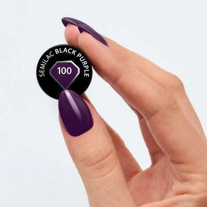 100 Black Purple - Semilac Soak Off Gel / Hybrid Nail Polish