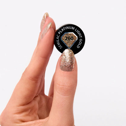 260 Platinum Light Gold - Semilac Soak Off Gel / Hybrid Nail Polish