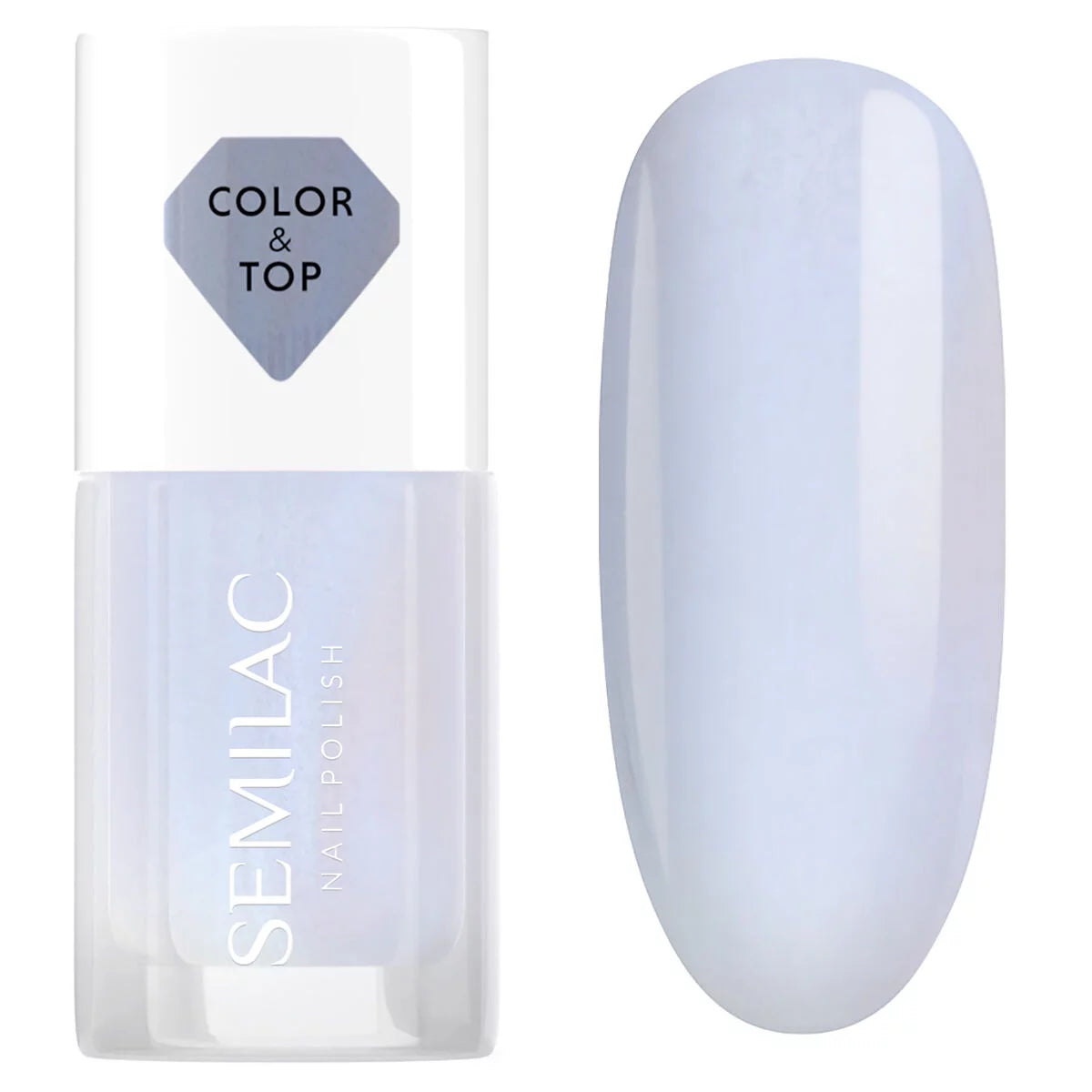 Semilac Top for classic nail polishes 2in1 BLUE HOLO GLAZED