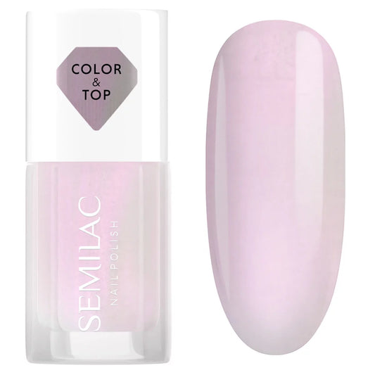 Semilac Top for classic nail polishes 2in1 PINK GLOW