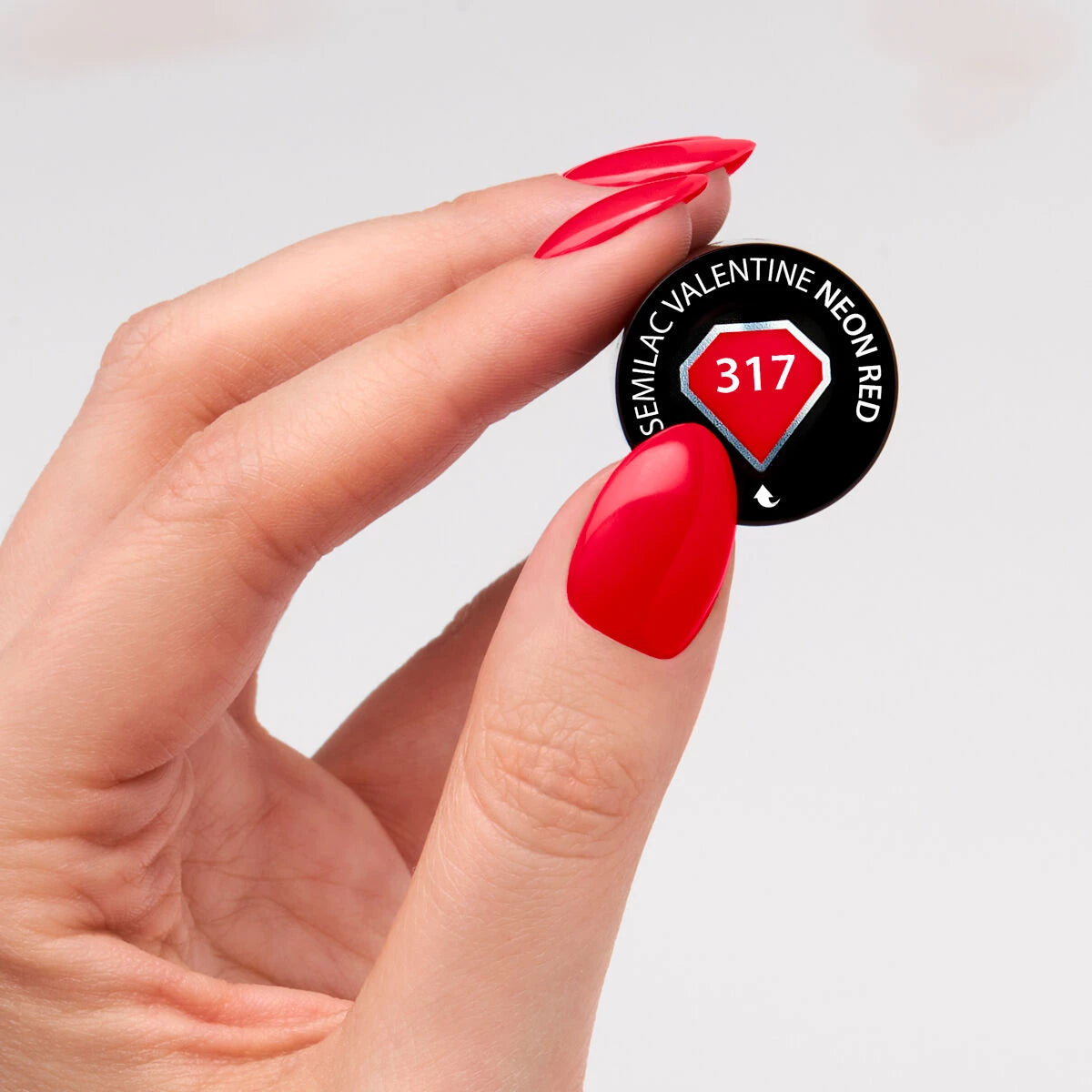 317 NEON RED - Semilac Soak Off Gel / Hybrid Nail Polish