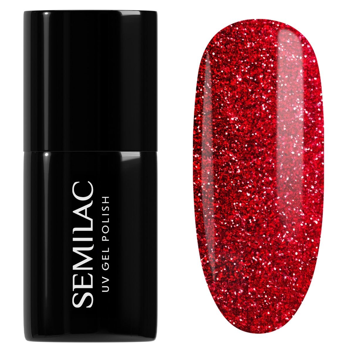 318 Burgundy Red Glitter - Semilac Soak Off Gel / Hybrid Nail Polish - SEMILAC USA