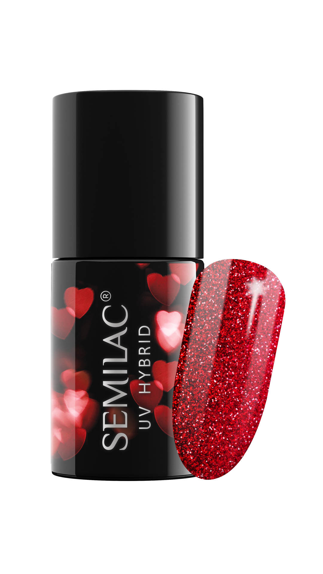 318 Burgundy Red Glitter - Semilac Soak Off Gel / Hybrid Nail Polish - SEMILAC USA