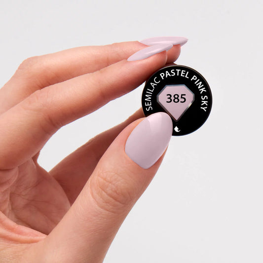385 Pastel Pink Sky - Semilac Soak Off Gel / Hybrid Nail Polish