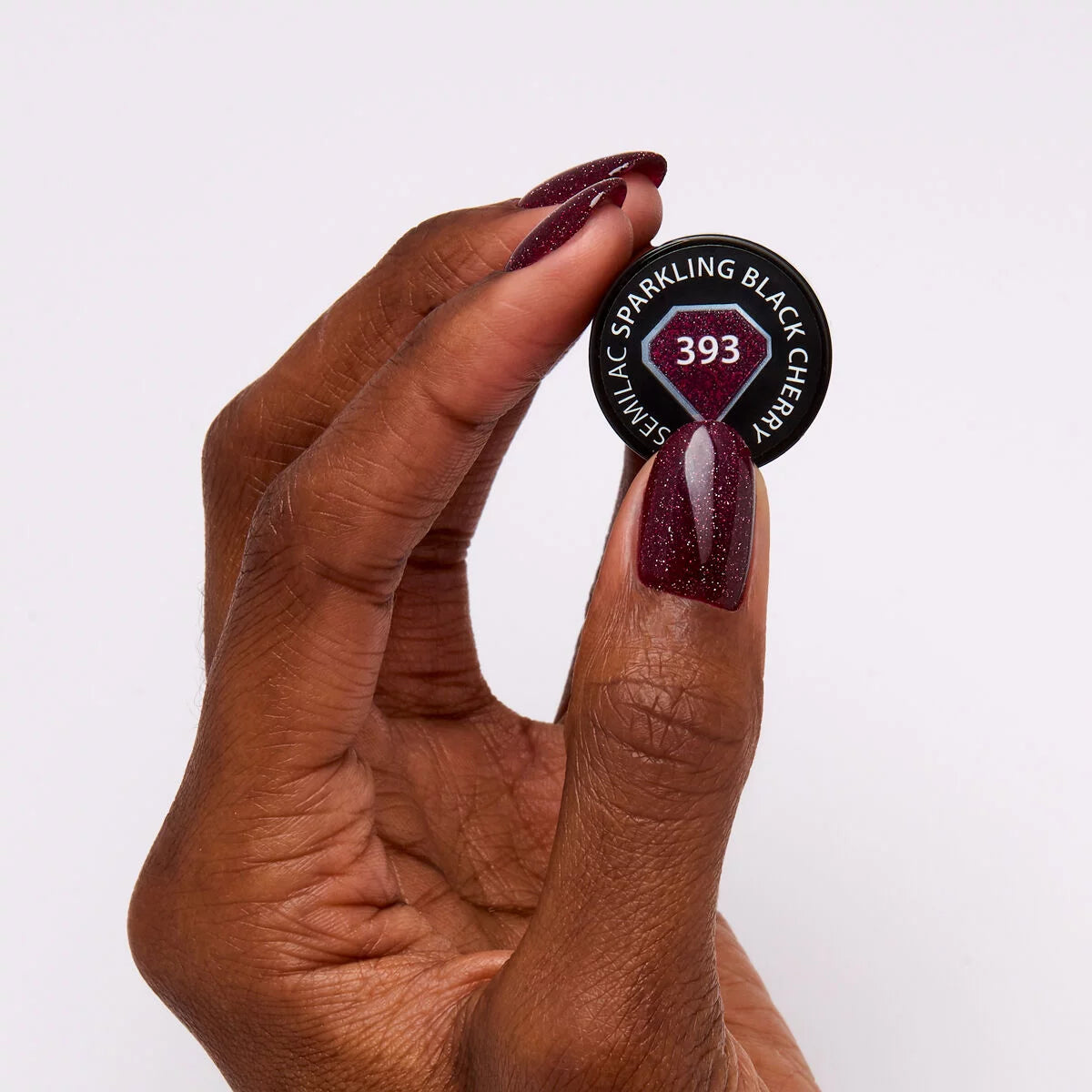 393 Sparkling Black Cherry - Semilac Soak Off Gel / Hybrid Nail Polish