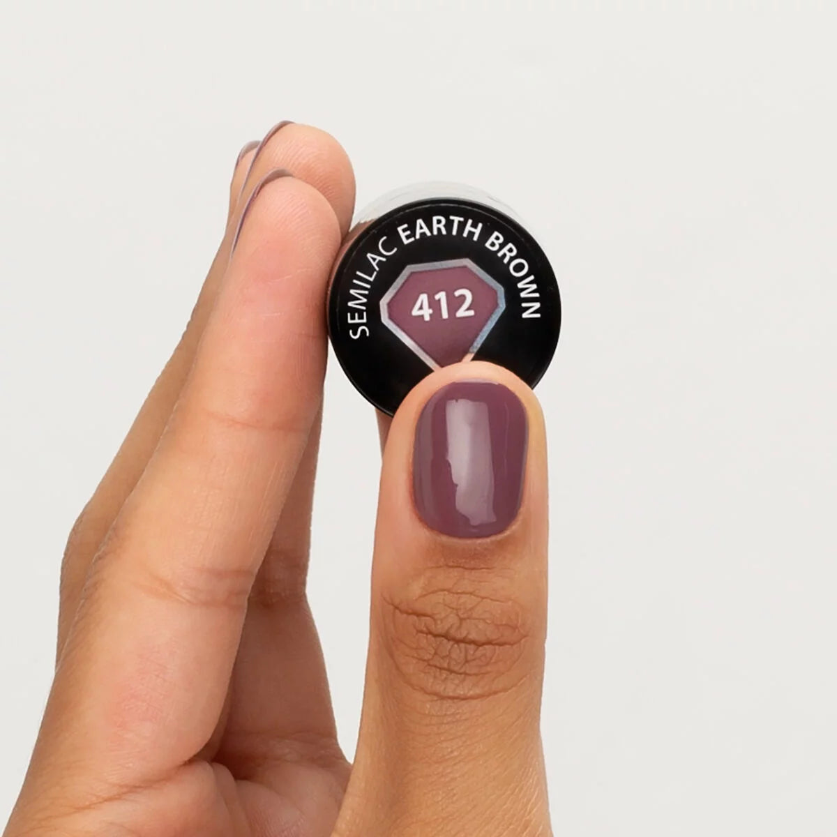 412 Earth Brown- Semilac Soak Off Gel / Hybrid Nail Polish