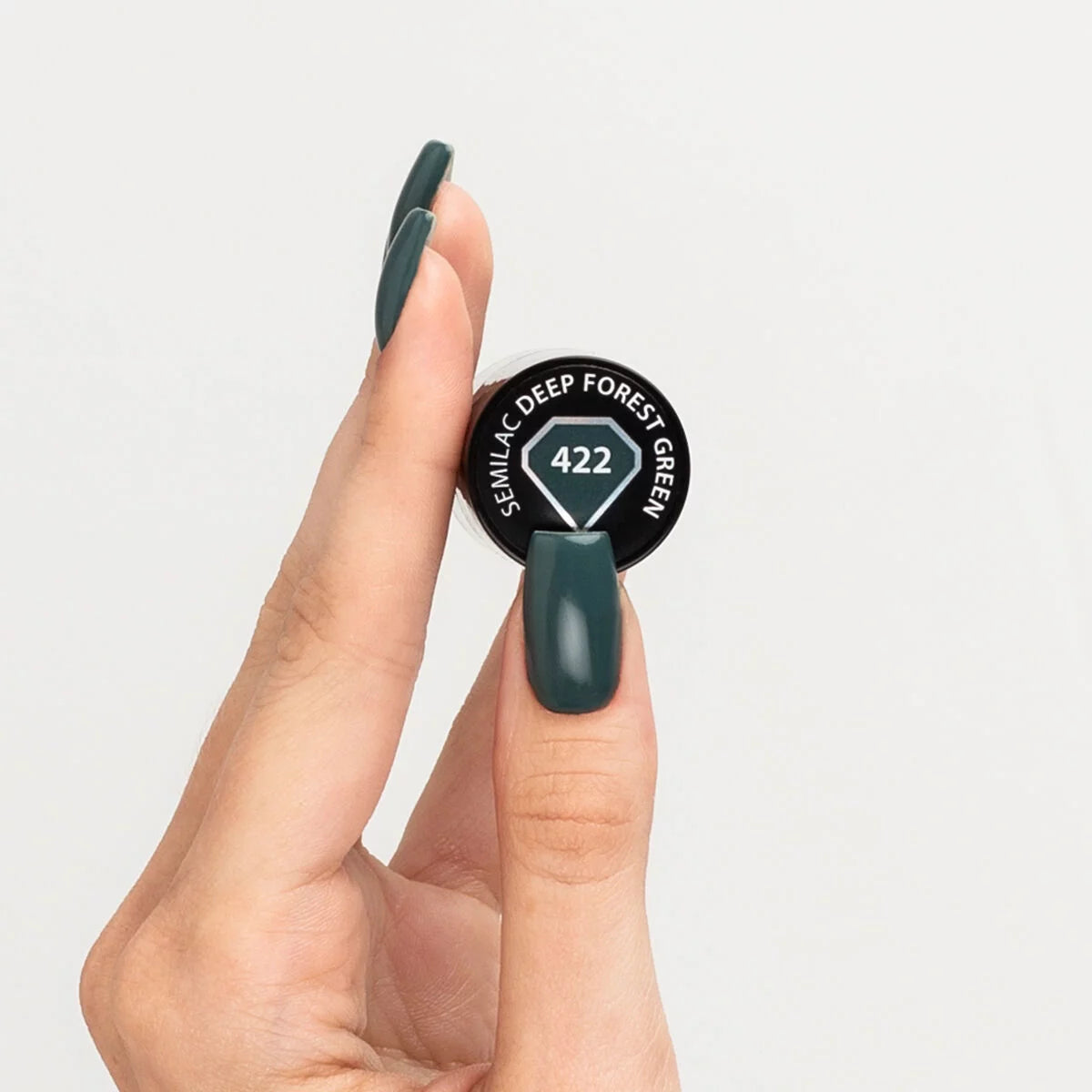 422 Deep Forest Green - Semilac Soak Off Gel / Hybrid Nail Polish