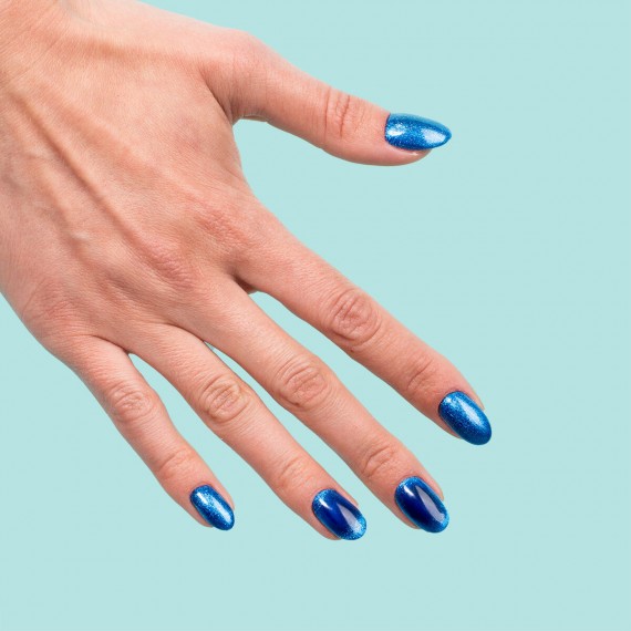466 BLUE SILK PYJAMAS Semilac Soak Off Gel / Hybrid Nail Polish - "SILK EFFECT" Collection