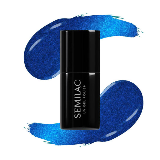 466 Blue Silk Pyjamas - Semilac Soak Off Gel / Hybrid Nail Polish