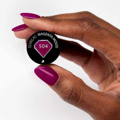 504 Magenta Mood - Semilac Soak Off Gel / Hybrid Nail Polish