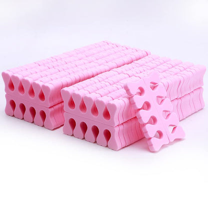 100 pcs Soft Foam Toe Finger Separators Cushions - Pink