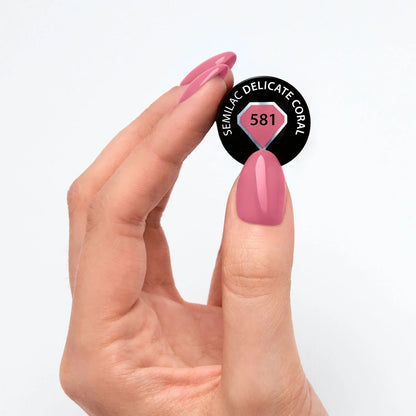 581 Delicate Coral - Semilac Soak Off Gel / Hybrid Nail Polish