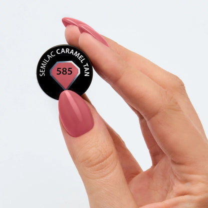 585 Caramel Tan - Semilac Soak Off Gel / Hybrid Nail Polish