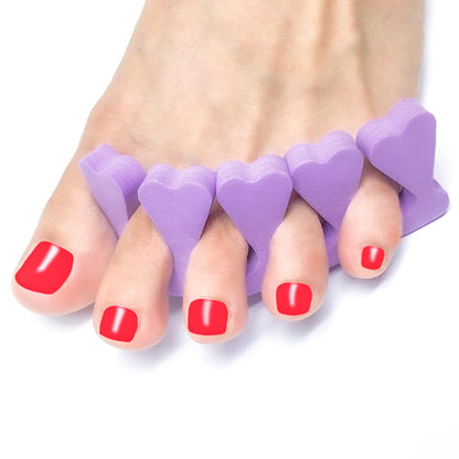 100 pcs Soft Foam Toe Finger Separators Cushions - Purple