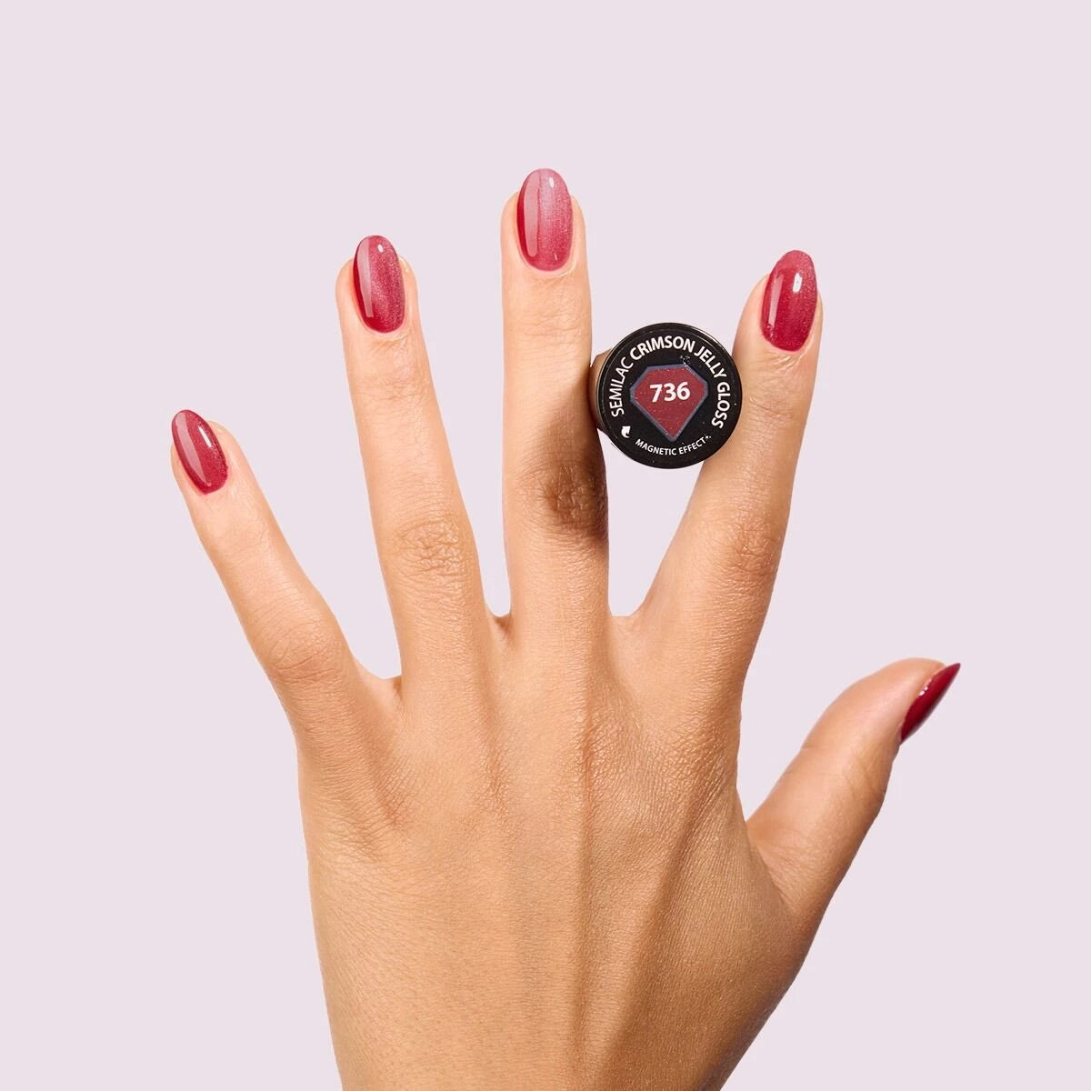 736 Crimson Jelly Gloss - Semilac Soak Off Gel / Hybrid Nail Polish