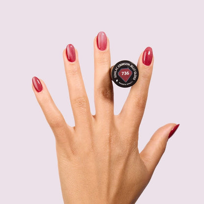 736 Crimson Jelly Gloss - Semilac Soak Off Gel / Hybrid Nail Polish