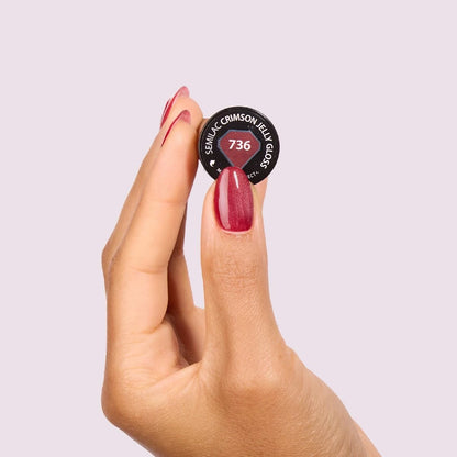 736 Crimson Jelly Gloss - Semilac Soak Off Gel / Hybrid Nail Polish