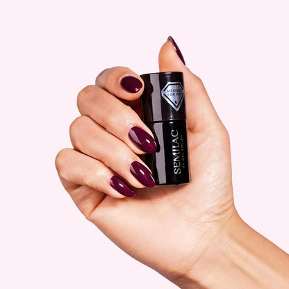 740 Deep Plum - Semilac Soak Off Gel / Hybrid Nail Polish