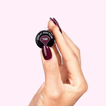 740 Deep Plum - Semilac Soak Off Gel / Hybrid Nail Polish