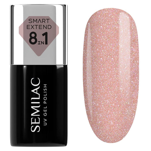 804 Glitter Soft Beige Extend 8in1 - Semilac Smart Builder Gel / Hybrid Nail Polish