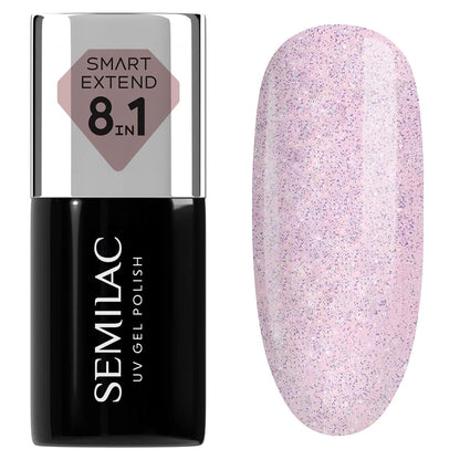 806 Glitter Delicate Pink Extend 8in1 - Semilac Smart Builder Gel / Hybrid Nail Polish