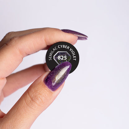 825 Cyber Violet - Semilac Soak Off Gel / Hybrid Nail Polish