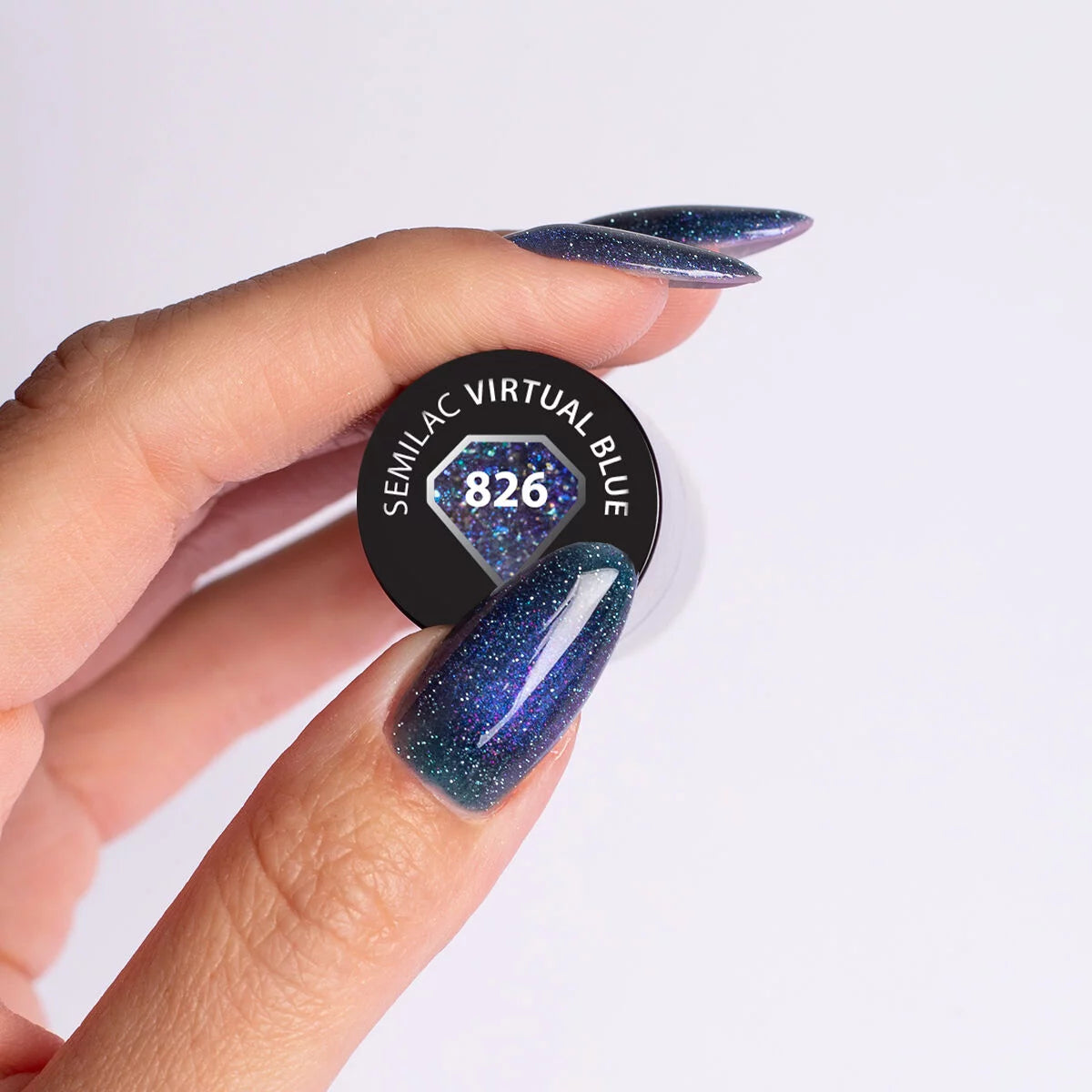 826 Virtual Blue - Semilac Soak Off Gel / Hybrid Nail Polish