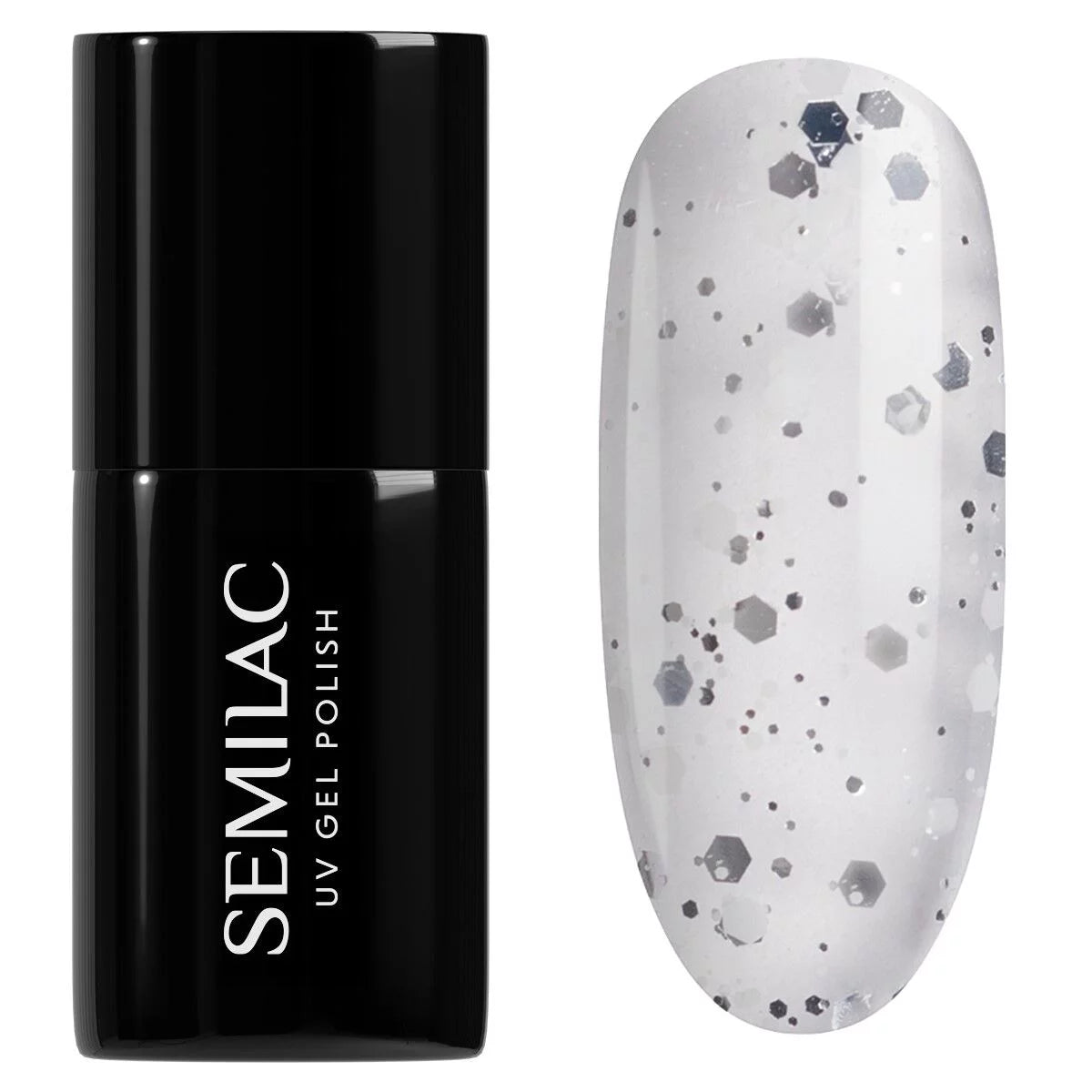 924 Silver & White Drops - Semilac Soak Off Gel / Hybrid Nail Polish - SEMILAC USA